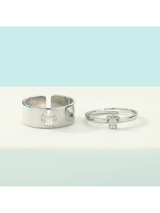 Turtle Promise Rings - Etsy Sea Turtle-s 2Pcs Matching Cute Animals Promise Engagement Ring